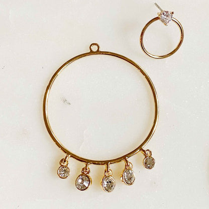 Double Circle Front Back Hoop Earrings