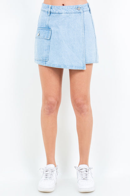 Cargo Pocket Denim Skort