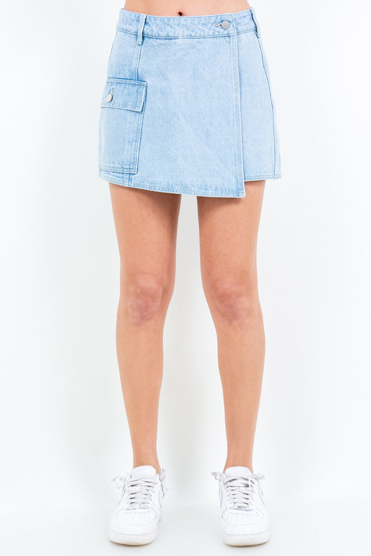 Cargo Pocket Denim Skort