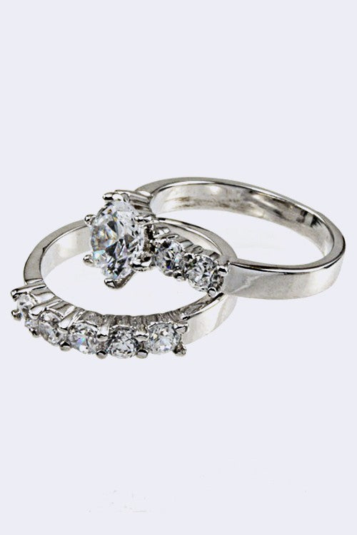 Cubic Zirconia Double Ring