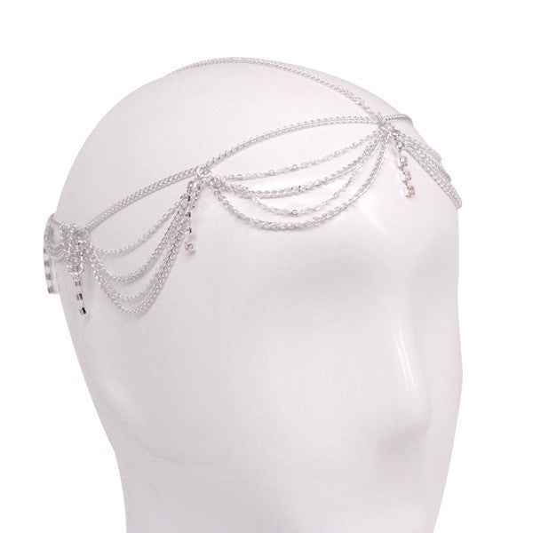 LAYERED RHINESTONED HAIR CHAIN