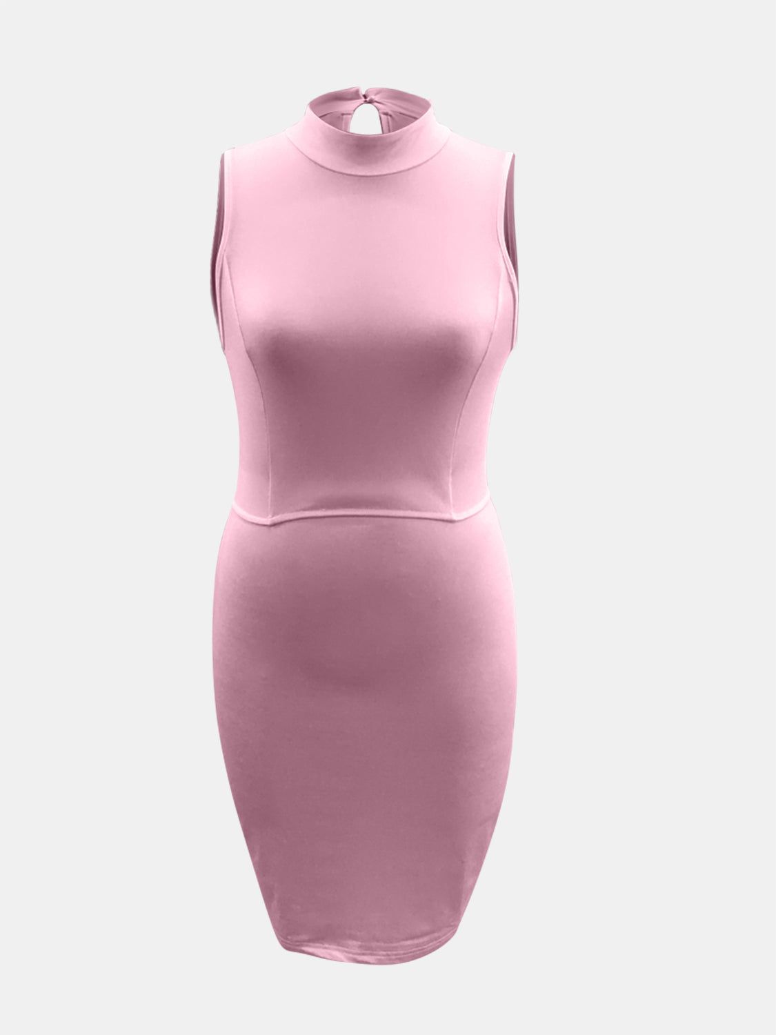 Cutout Mock Neck Sleeveless Midi Dress