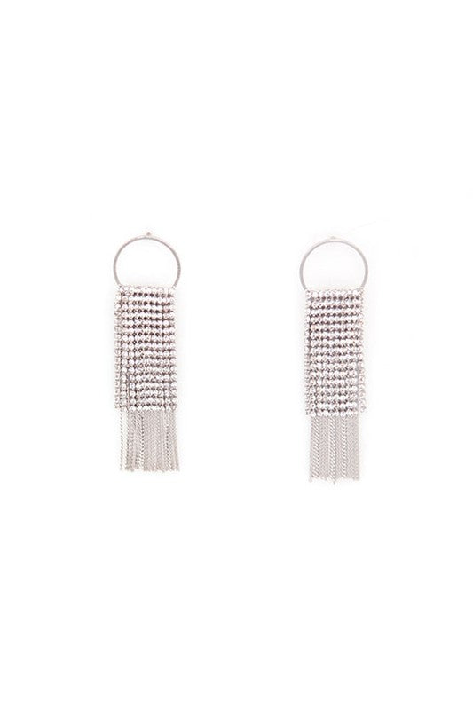 TASSEL DROP HOOP EARRINGS