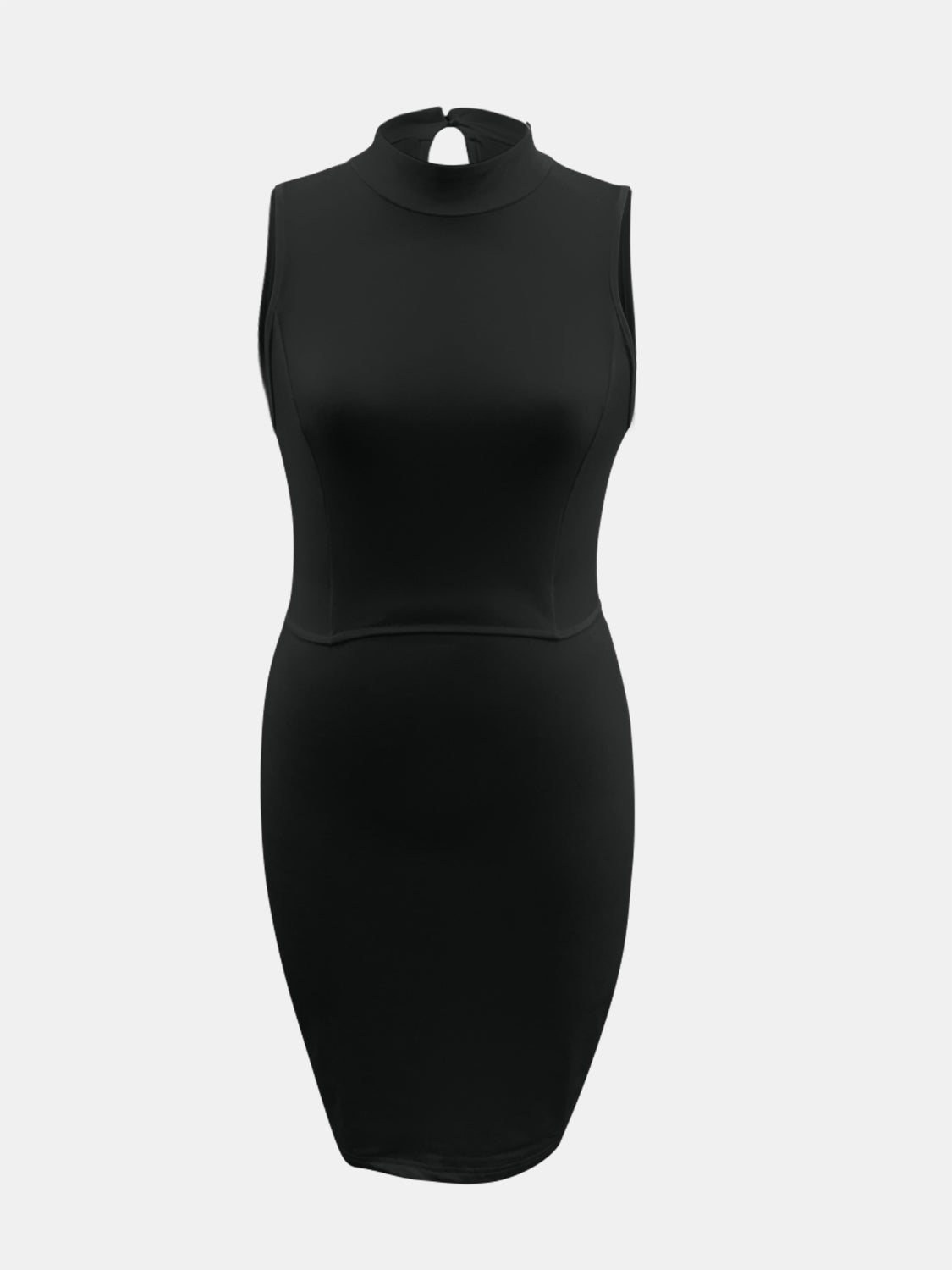 Cutout Mock Neck Sleeveless Midi Dress