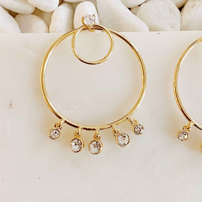 Double Circle Front Back Hoop Earrings