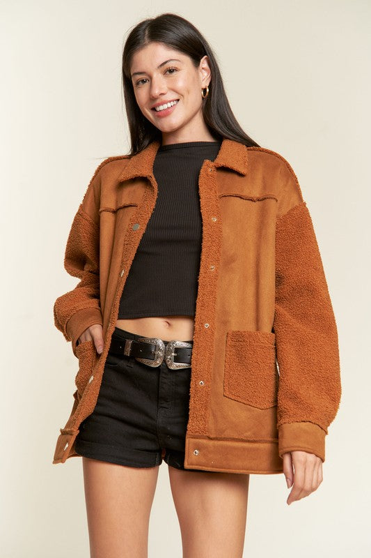 FAUX FUR AND SUEDE JACKET JJO5028