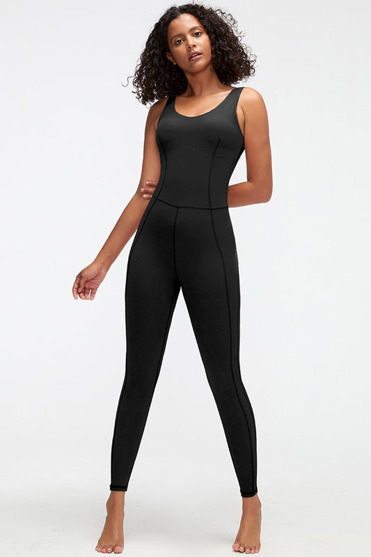 Crisscross Wide Strap Active Jumpsuit