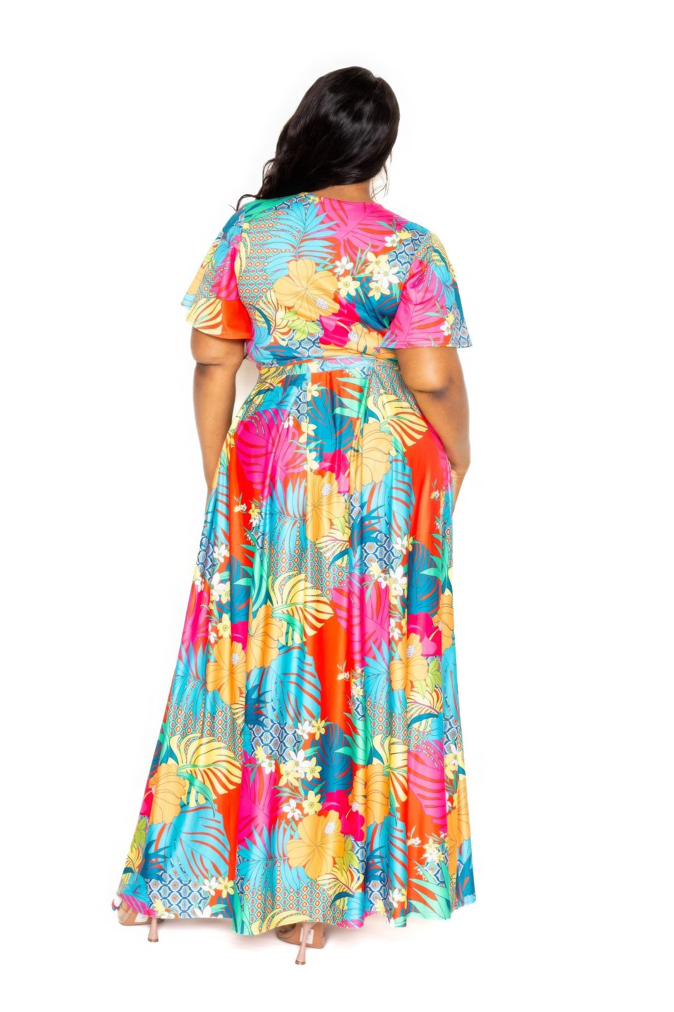 Tropical Floral Maxi Skirt and Top Set