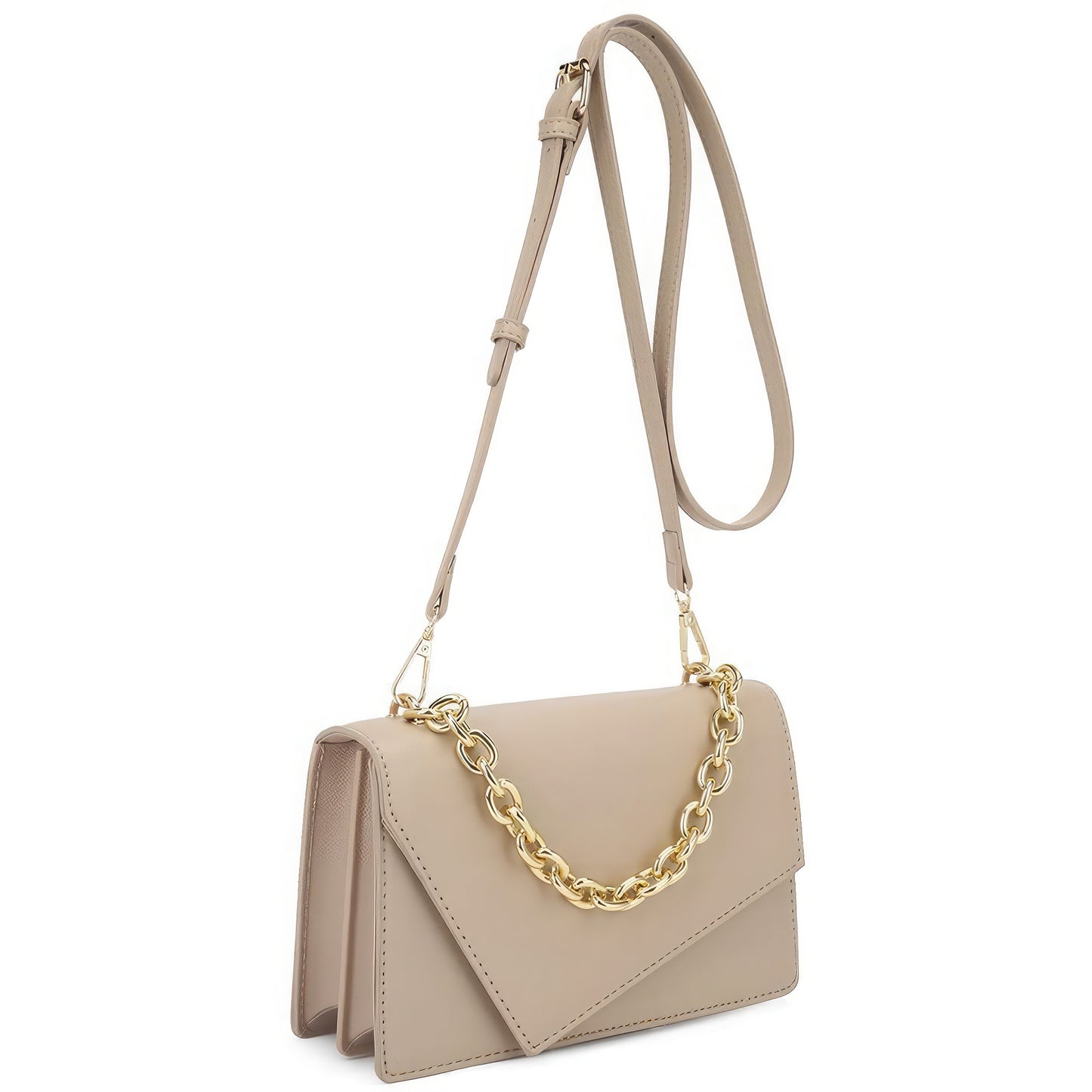 Smooth Plain Chain Link Crossbody Bag