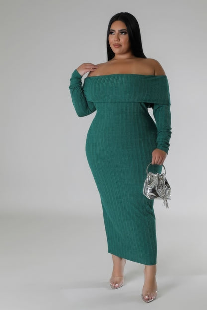 Off Shoulders Stretch Dress