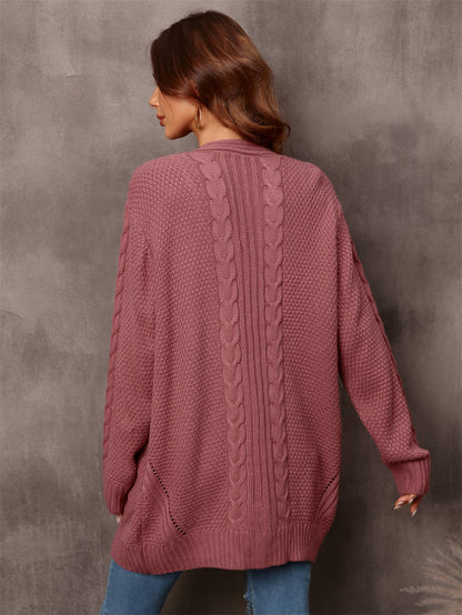 Angel Wings Warm Fall Mixed Knit Open Front Longline Cardigan