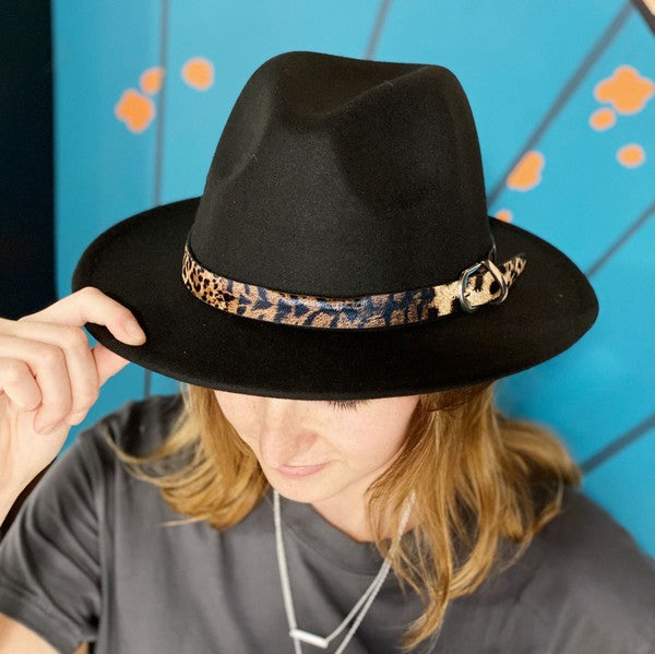 Leopard Band Fedora Hat