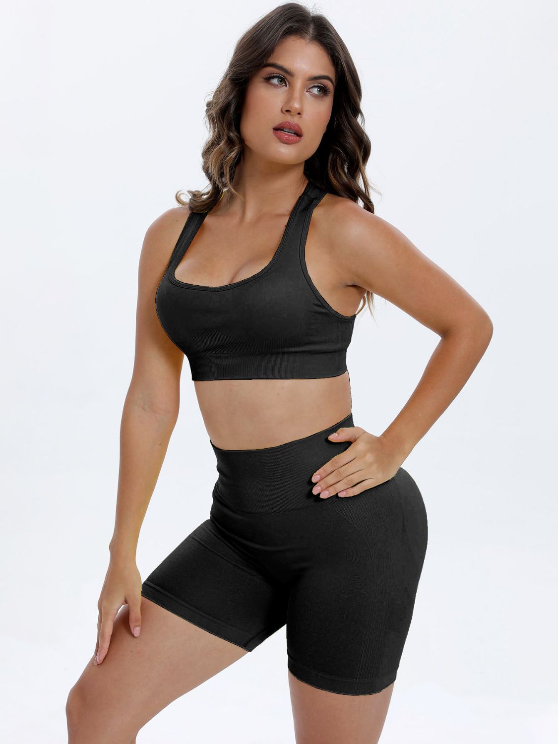 Scoop Neck Wide Strap Top and Shorts Active Set