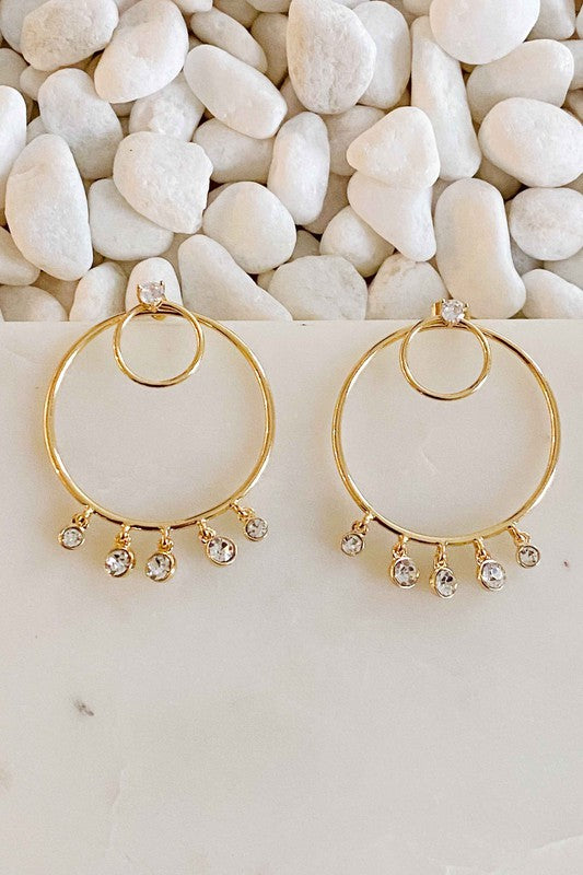 Double Circle Front Back Hoop Earrings