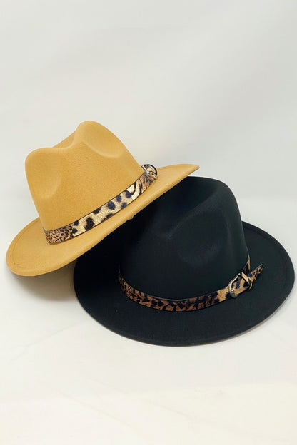 Leopard Band Fedora Hat